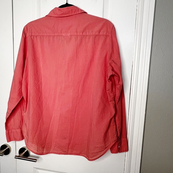 Frank & Eileen EILEEN Relaxed Button-Up Shirt Salmon Pink size S 100% cotton - Picture 3 of 5